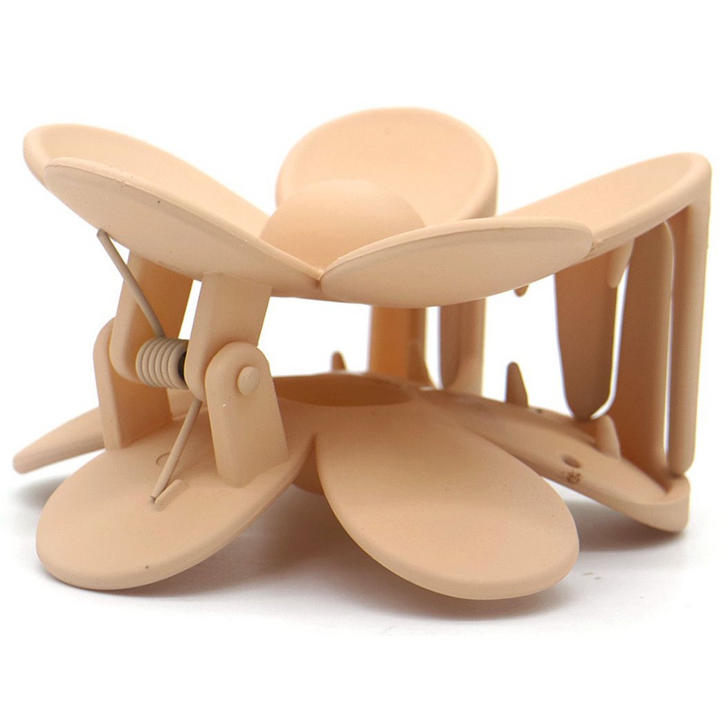 Hårklemme i Blomster-Design - i Beige