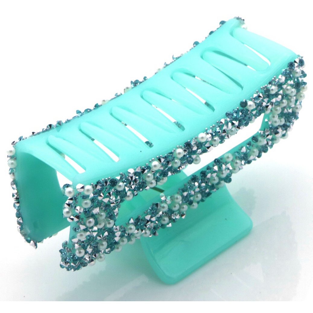 Lys Blå Hårklemme med Glitter Perler