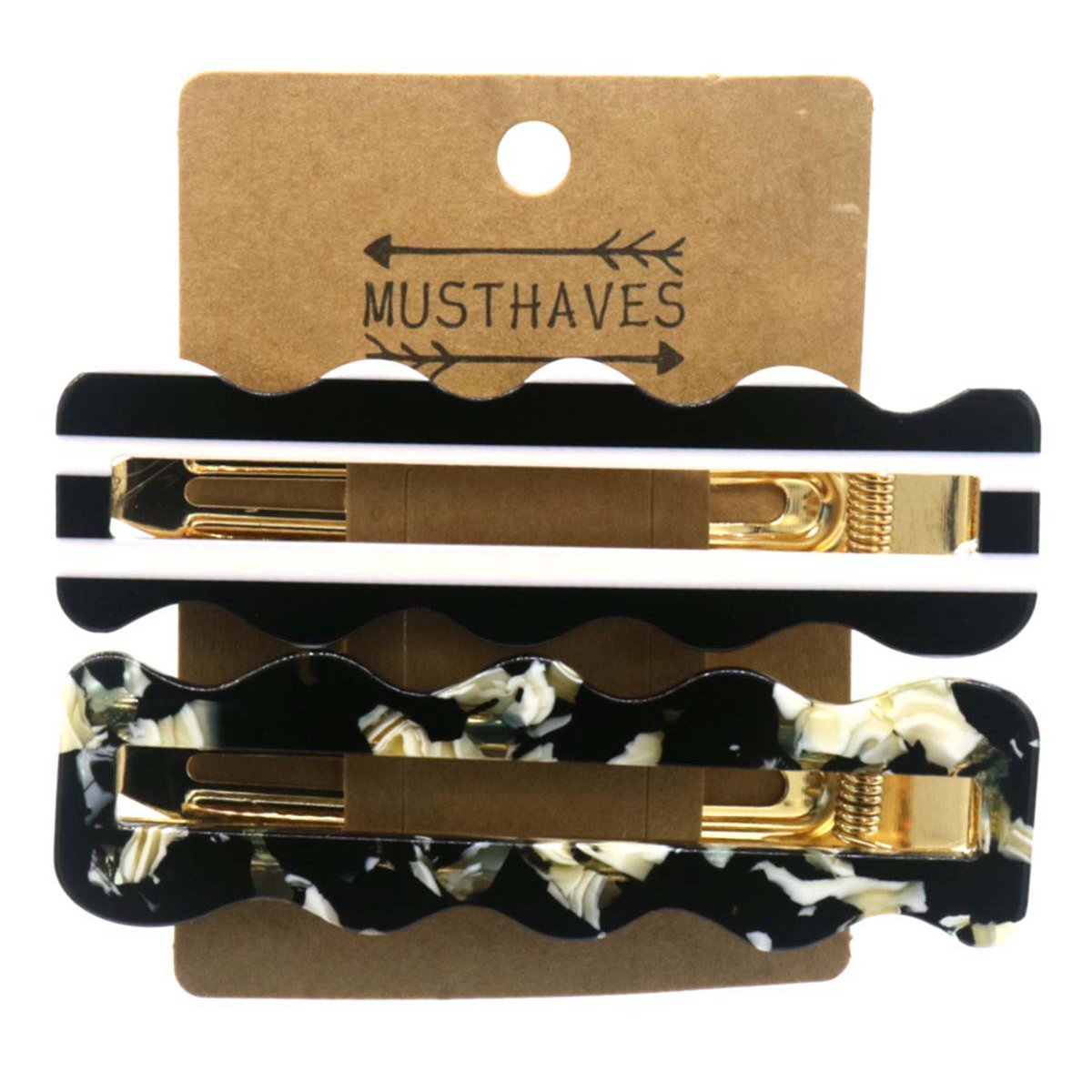 2 Store Næbklemmer - Bølget & Stribet Design