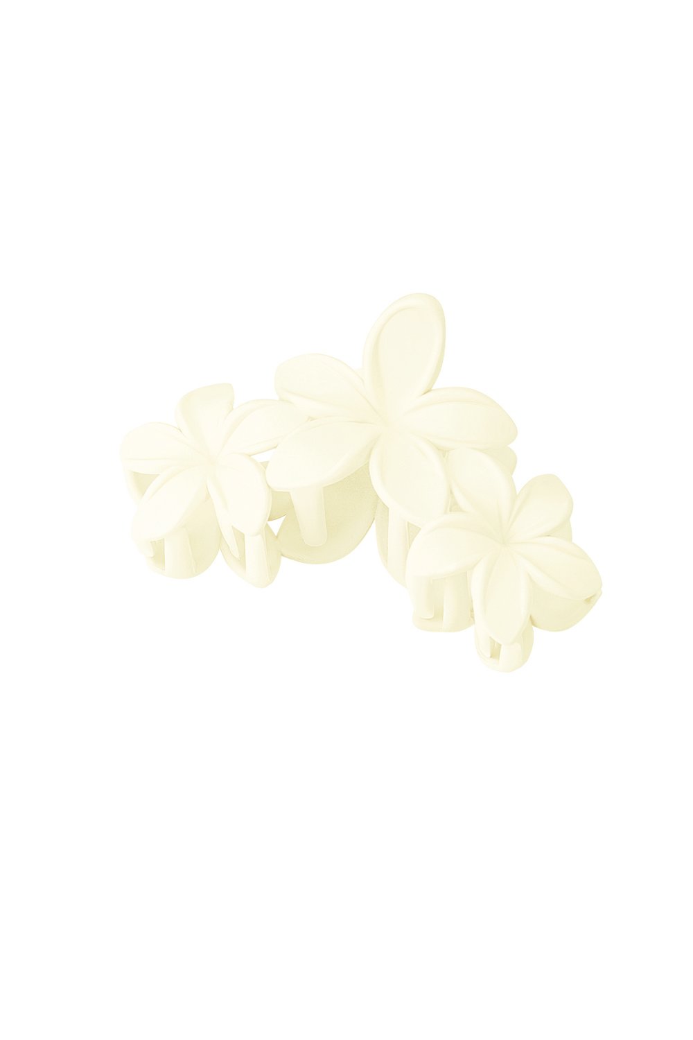 Hvid HĂĽrklemme med Blomster