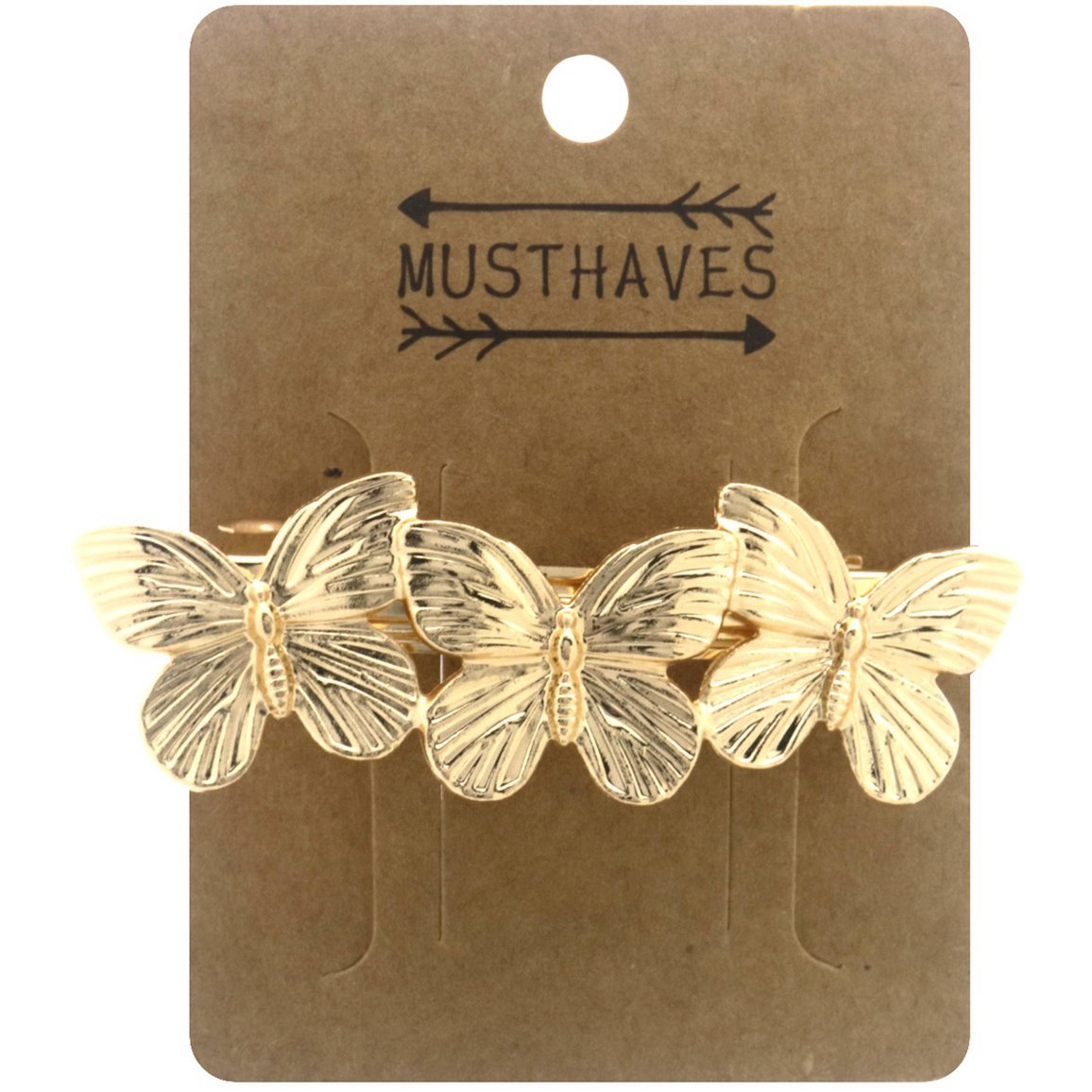 Hårspænde med Sommerfugle - i Guld