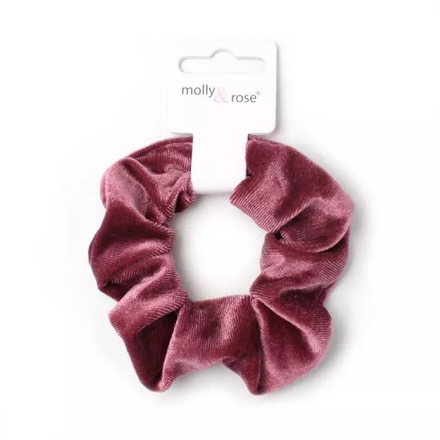 Stor Scrunchie Hårelastik i Blødt Velour - i Lilla