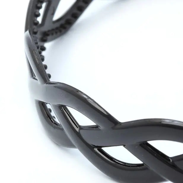 Sort Hårbøjle i Flettet Design