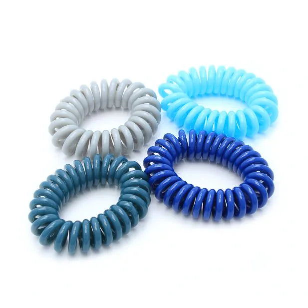 Gummi Spiral Elastikker i Blå Farver