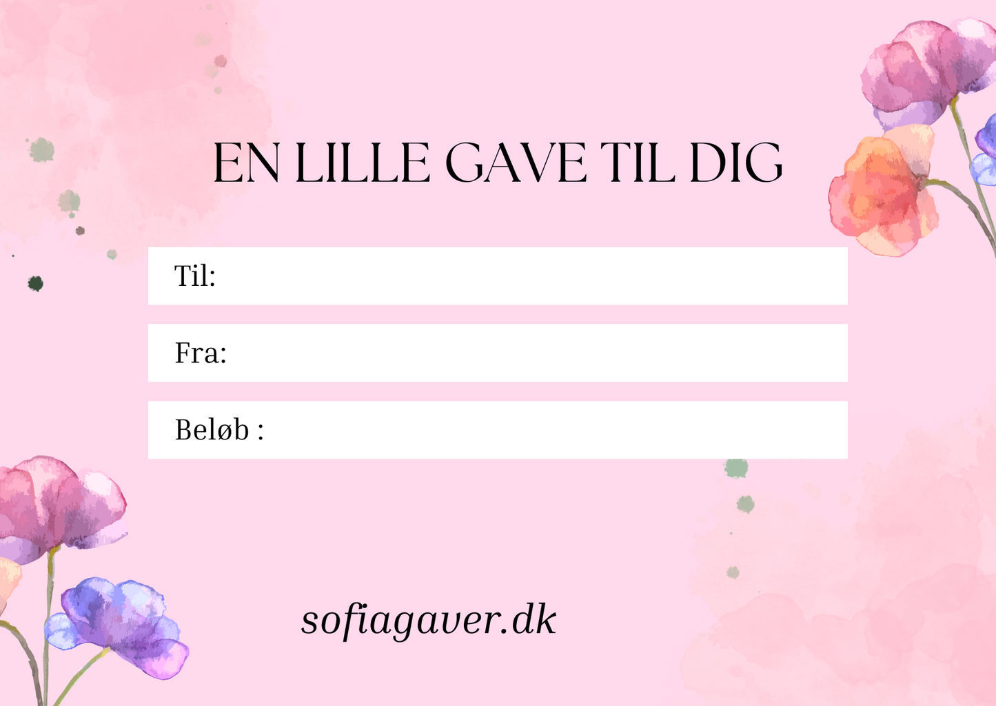 GIFT CARD - to SofiaGaver.dk (Digital)