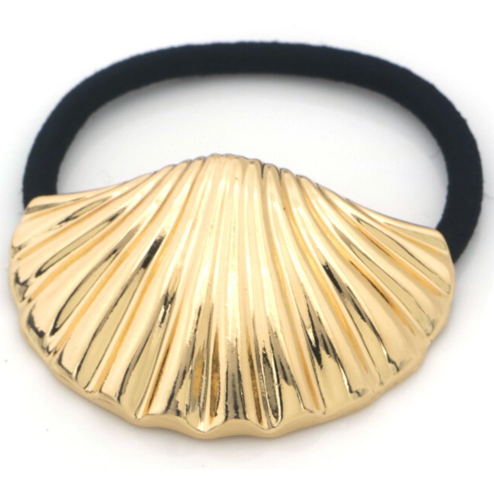 Hårelastik med Stor Gylden Muslingeskal