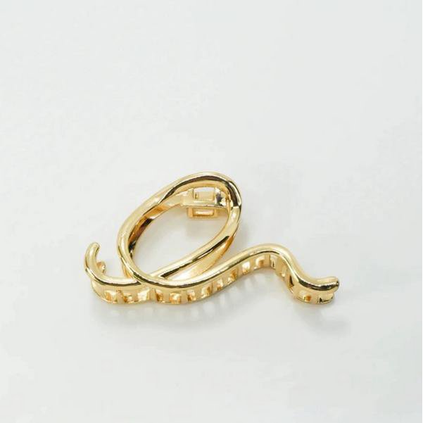 Gylden Metal-Hårklemme med Snoet Design