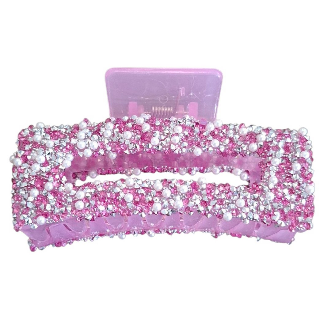 Lilla Hårklemme med Glitter Perler