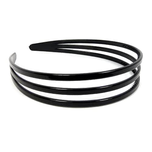 Sort Hårbøjle med Tre Bånd - SofiaGaver.dk