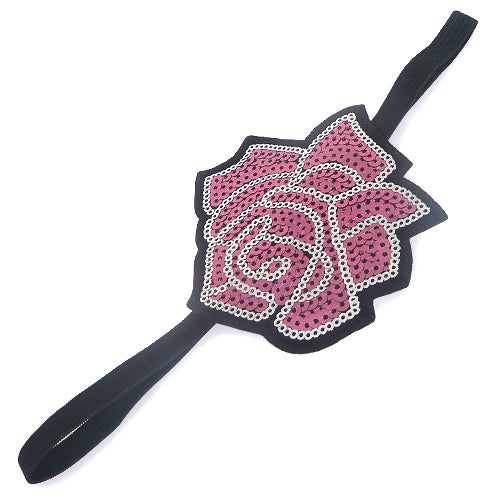 Hårbånd m. Rose & Pailletter - i Rosa-Sølv - TILBUD - SofiaGaver.dk