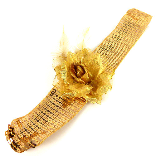 Guld-Pandebånd m. Rose & Fjer - SofiaGaver.dk