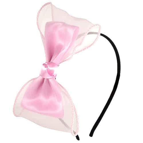 Hårbøjle med Stor Satin-Sløjfe - i Lyserød - SofiaGaver.dk