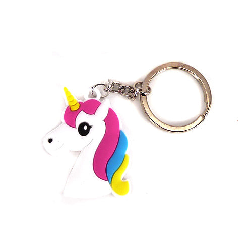 Sød Nøglering med Hvid Enhjørning - SofiaGaver.dk