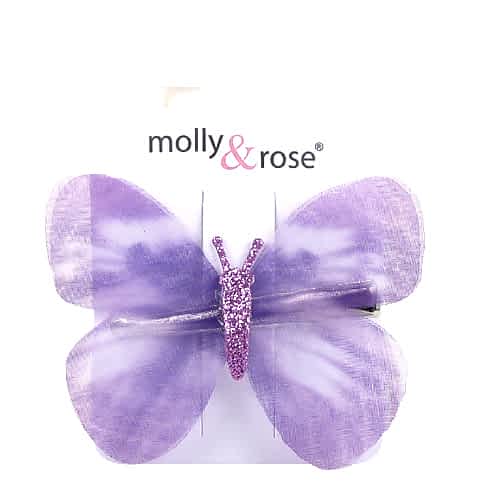 Smuk Sommerfugl - i Lilla Satin-organza & Glitter - SofiaGaver.dk