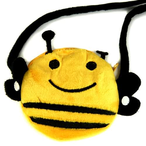 Humlebi Skuldertaske-Pung i Blød Velour - SofiaGaver.dk