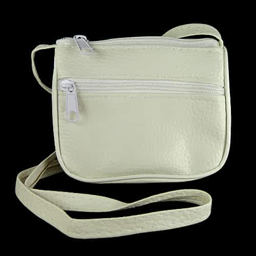 Fin skuldertaske med Lynlås & Lommer - i Hvid - SofiaGaver.dk