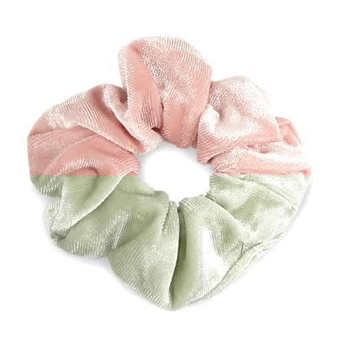 Stor Scrunchie Hårelastik i Blødt Velour - i Lys Fersken - SofiaGaver.dk
