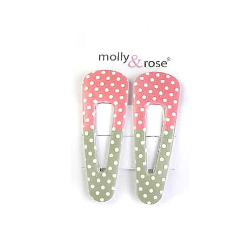 Lyserøde Hårspænder med Hvide Prikker - SofiaGaver.dk