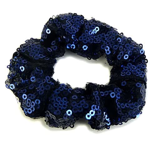 Lille Blå Scrunchie med Glansfulde Pailletter - SofiaGaver.dk