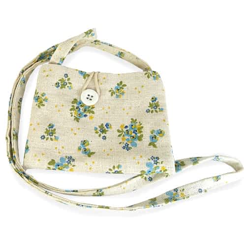 Lille Skuldertaske med Blomsterprint - i Lyseblå - SofiaGaver.dk