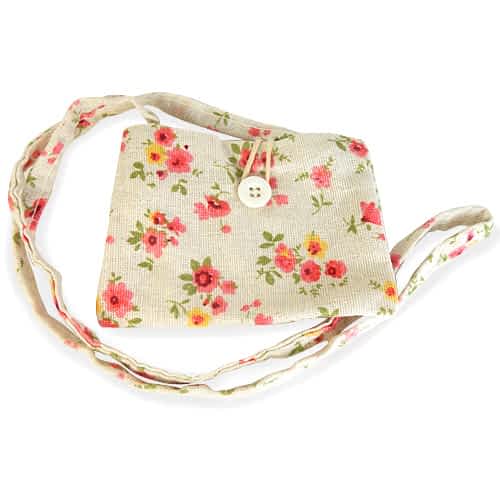 Lille Skuldertaske med Blomsterprint - i Lyserød - SofiaGaver.dk