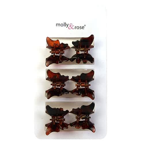 6 Sommerfugle-Hårklemmer i Brun - SofiaGaver.dk