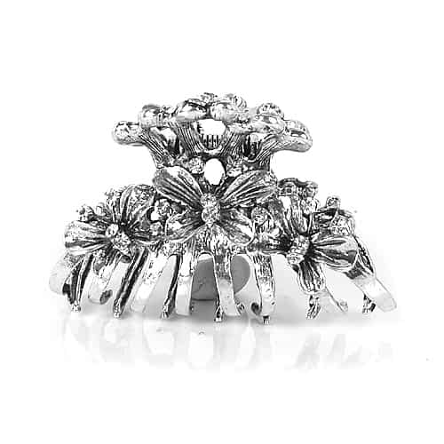 Metal-HÄrklemme m. Sommerfugle & Krystalperler - SofiaGaver.dk