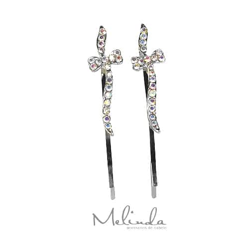 SÞlv-HÄrklemmer med Krystaller & SlÞjfe-Detalje - SofiaGaver.dk