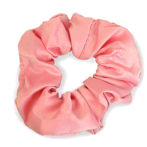 Scrunchie Hårelastik i Lyserød Satin - SofiaGaver.dk
