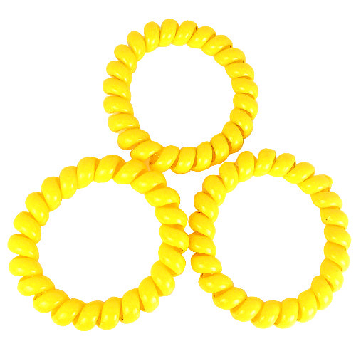 Store Spiral Gummi-Elastikker - i Gul - SofiaGaver.dk