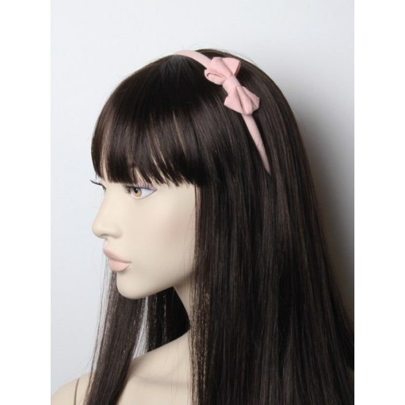 Hårbøjle med Sløjfe - i Grå Bomuld - SofiaGaver.dk