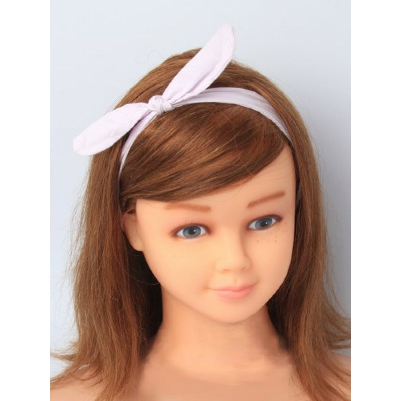 Hårbånd med Sløjfe - i Lyseblå Bomuld - SofiaGaver.dk