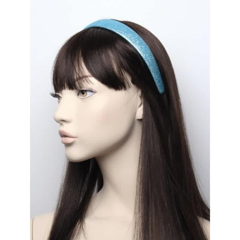 Bred Hårbøjle med Turkisblå Glitter - TILBUD - SofiaGaver.dk