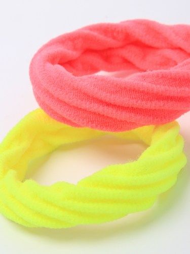 Store Jersey Hårelastikker - i Friske Neon-Farver & Snoet Design - SofiaGaver.dk