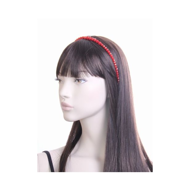 Hårbøjle med Glansfulde Facet-Perler - i Sort - SofiaGaver.dk