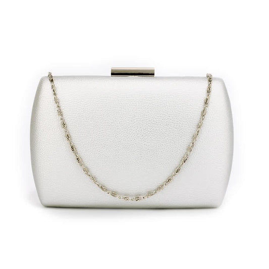 Clutch-Selskabstaske - Hardcase i SĂžlv - SofiaGaver.dk