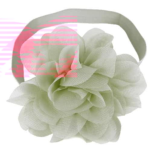Fin Rosa Chiffon-Blomst på Elastisk Hårbånd - Lille Pige - SofiaGaver.dk