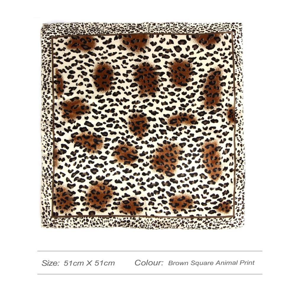 Tørklæde i Smart Dyreprint - i Brune Farver - SofiaGaver.dk