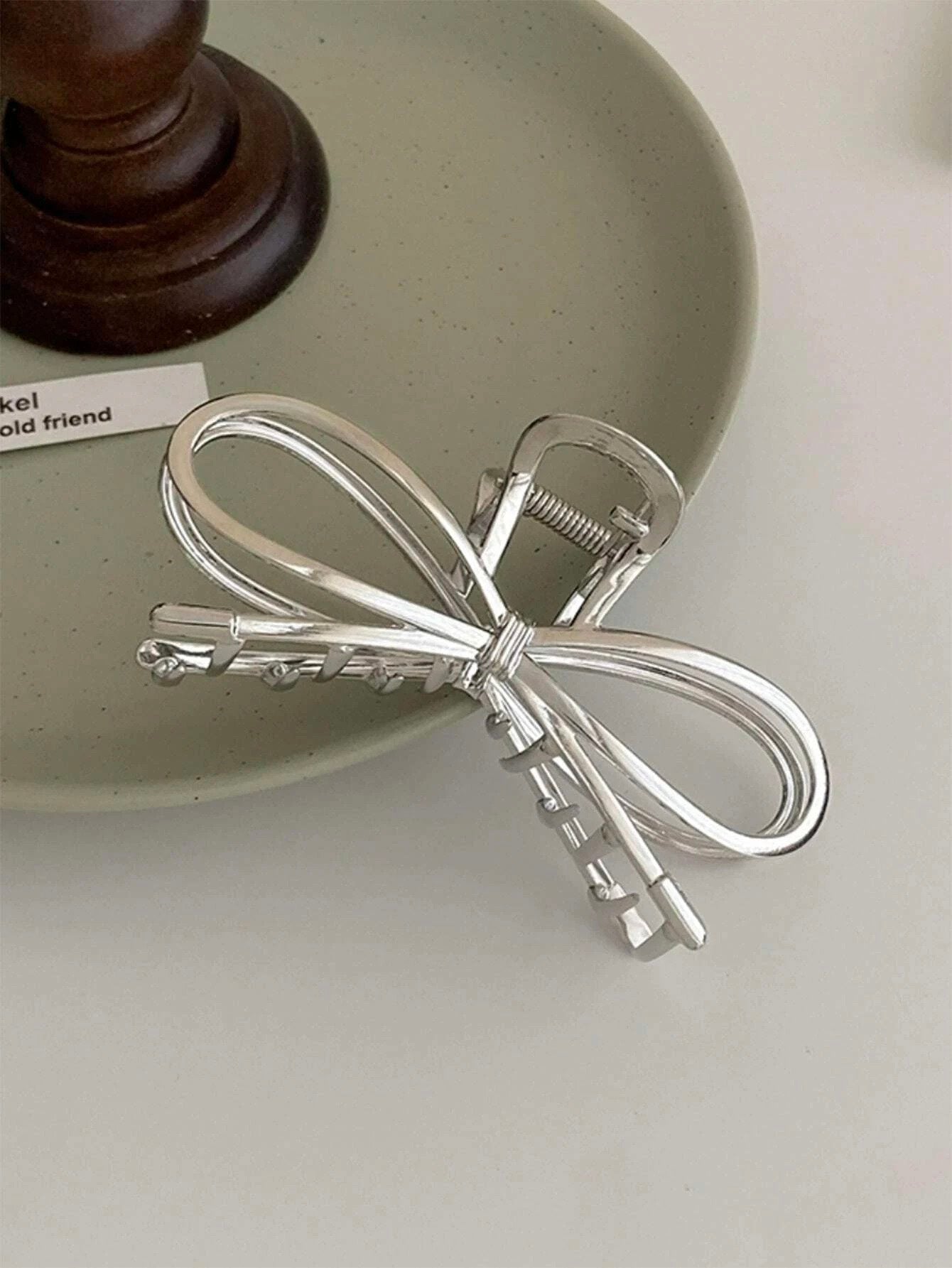 Sølv Metal-Hårklemme med Sløjfe-Design - SofiaGaver.dk