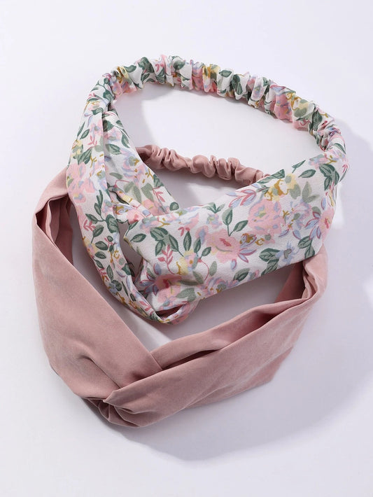 2 Stk Hårbånd med Snoning - Rosa Farver - SofiaGaver.dk