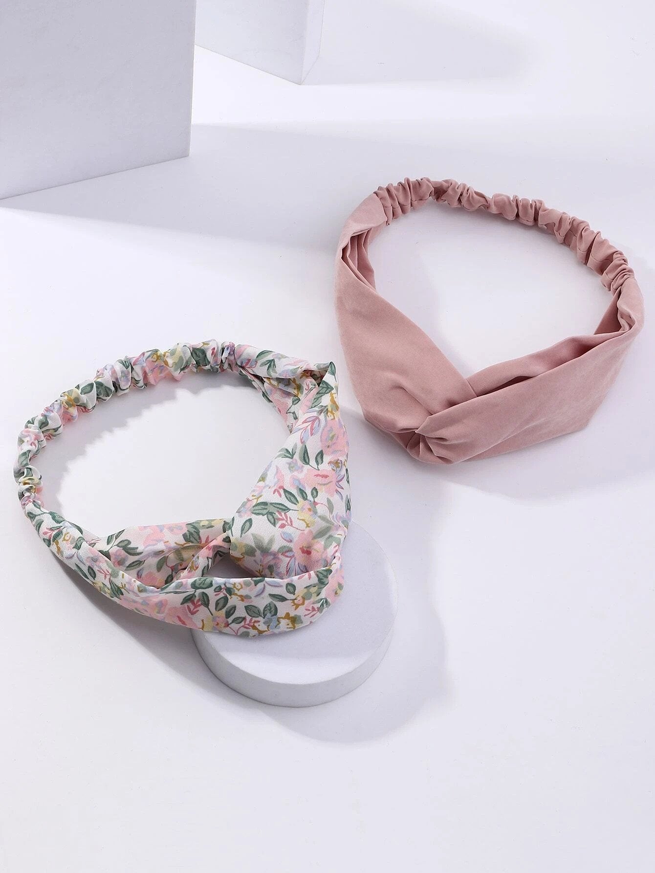 2 Stk Hårbånd med Snoning - Rosa Farver - SofiaGaver.dk