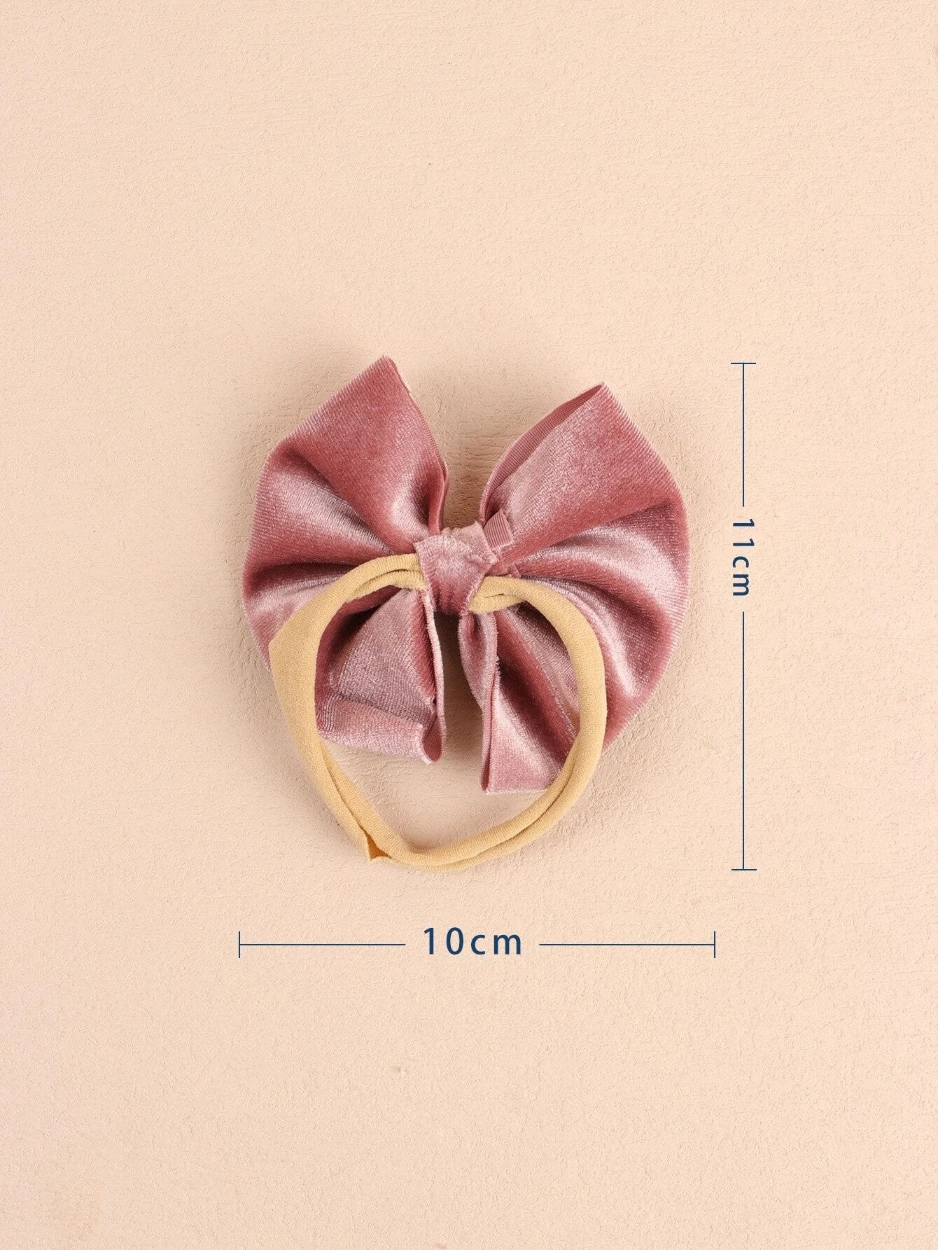 Baby Hårbånd med Rosa Velour Sløjfe - SofiaGaver.dk