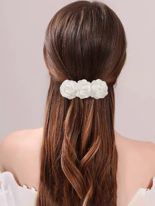 Patent HÄrspÊnde med Roser - i Hvid - SofiaGaver.dk