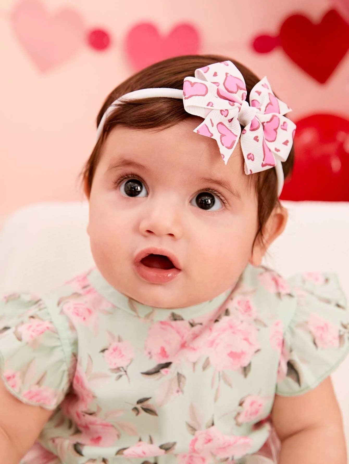 3 stk Baby Hårbånd med Sløjfer & Hjerter - SofiaGaver.dk