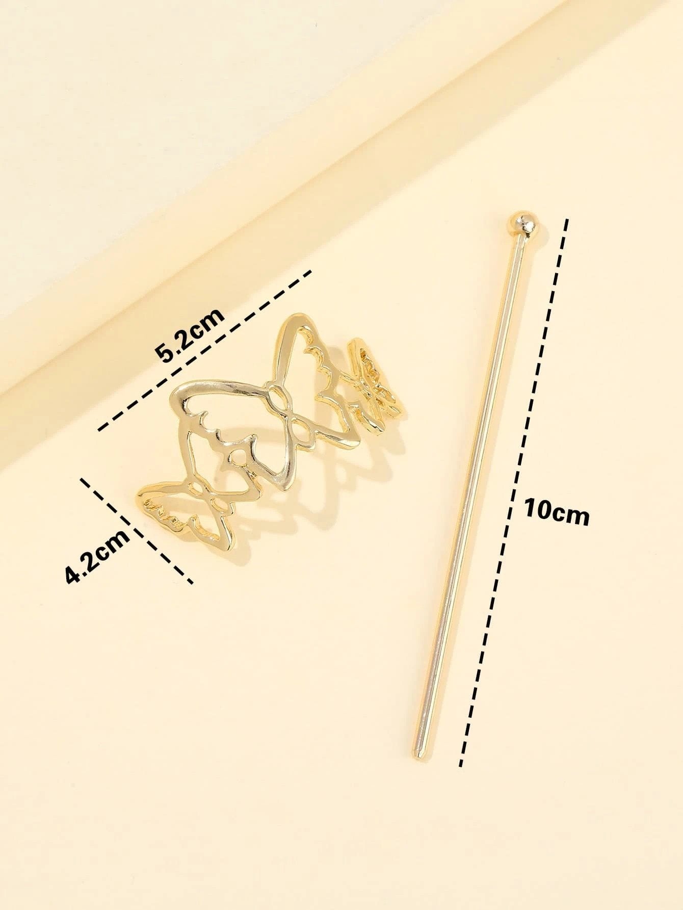 Gylden Metal Skydespænde med Sommerfugle - SofiaGaver.dk