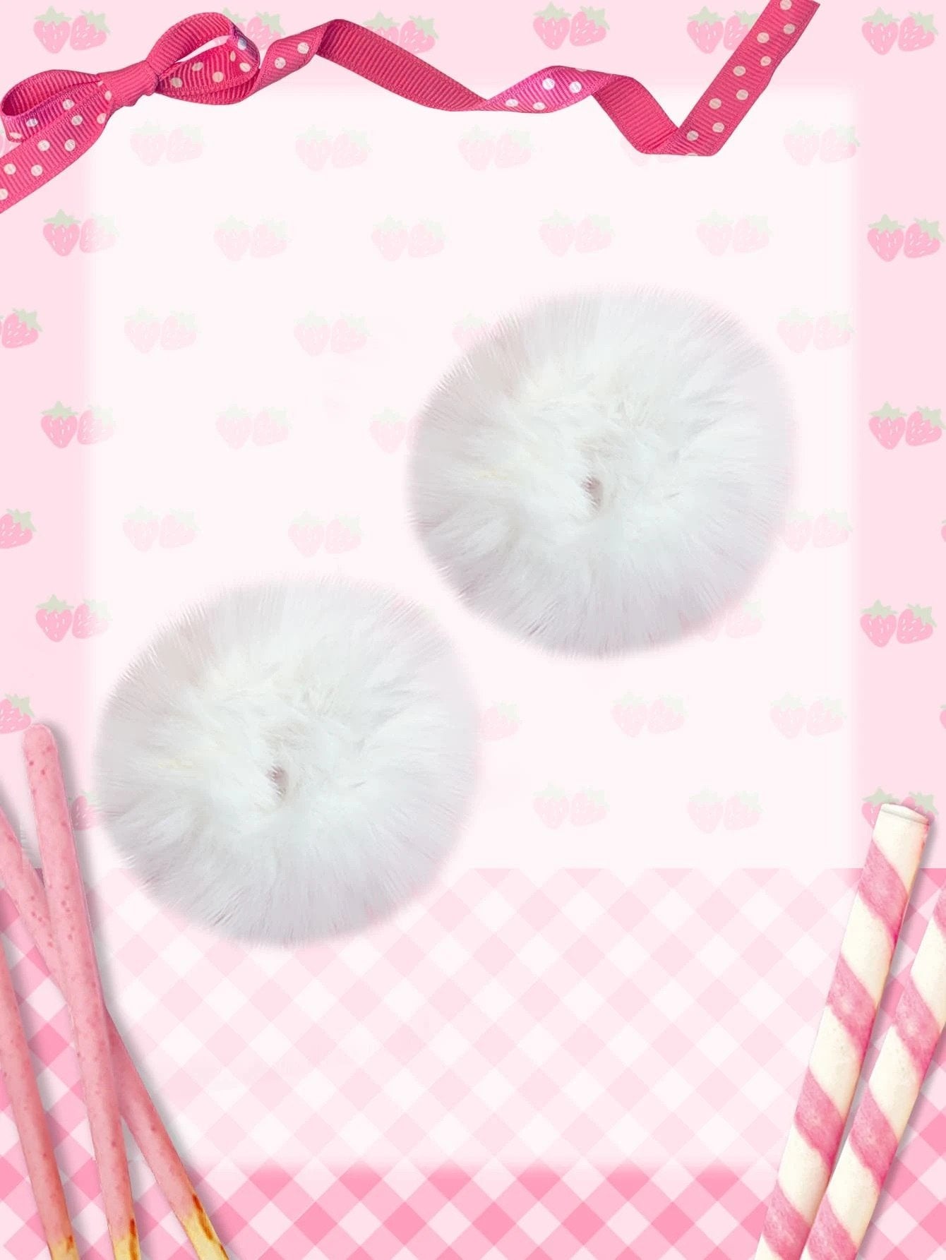 1 stk Scrunchie i Blødt Plys - i Hvid - SofiaGaver.dk
