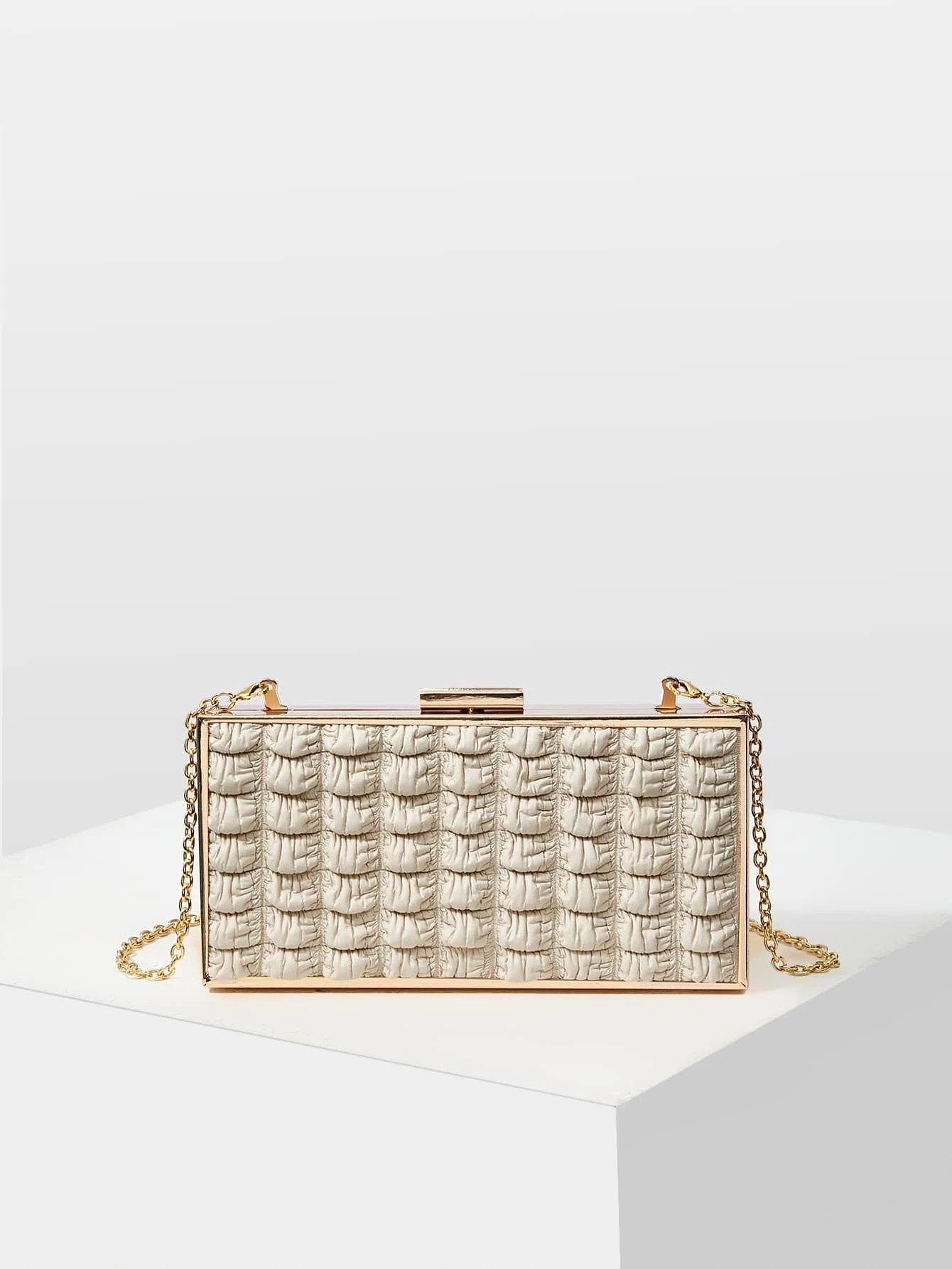 Clutch Taske - med Guld RammelÄs & Polstret Design - SofiaGaver.dk