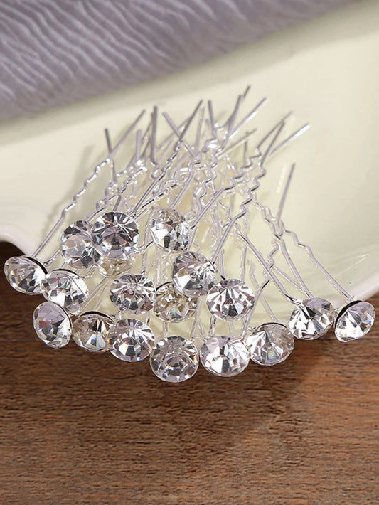 10 stk SÞlv HÄrnÄle med Klare Krystalperler - SofiaGaver.dk