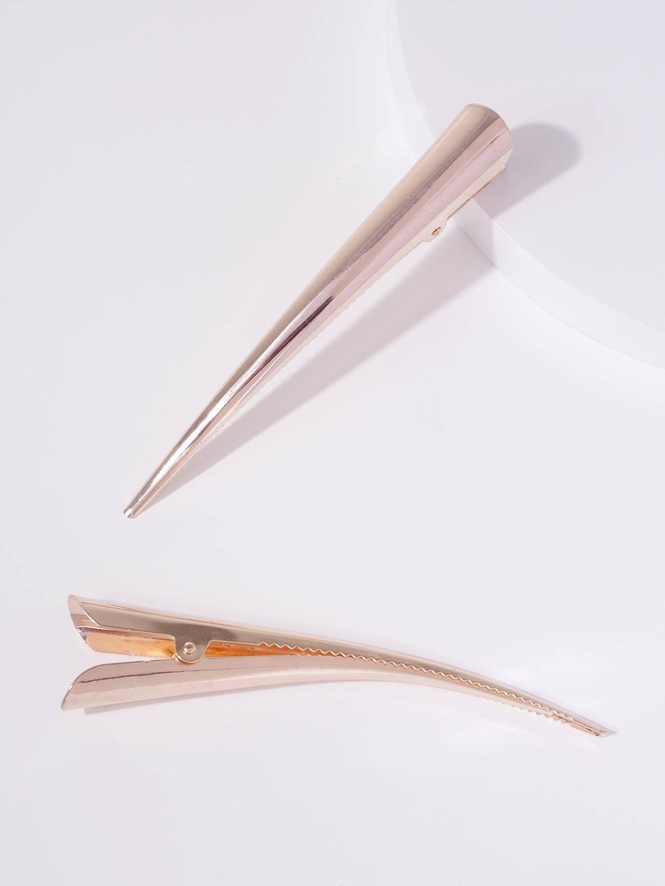 2 pcs Large Mega-Bead Clips in Rose Gold Metal - 13 cm