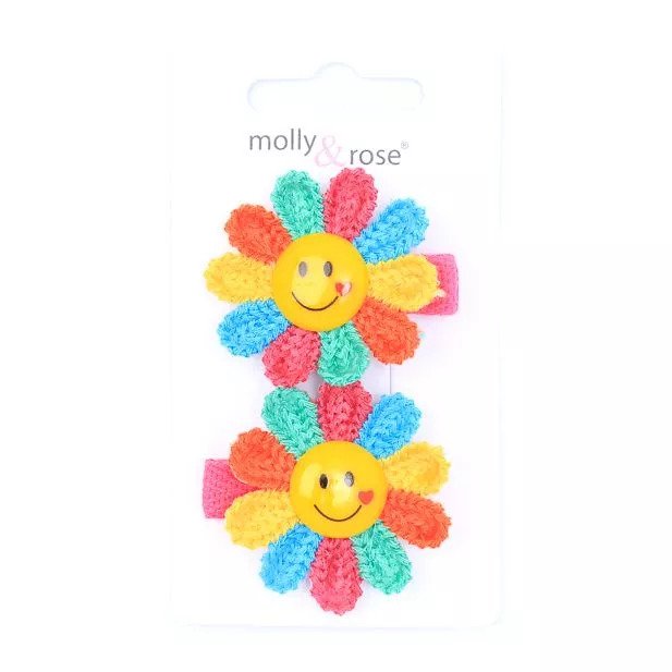 Hårspænder med Blomst & Glade Smileys - SofiaGaver.dk
